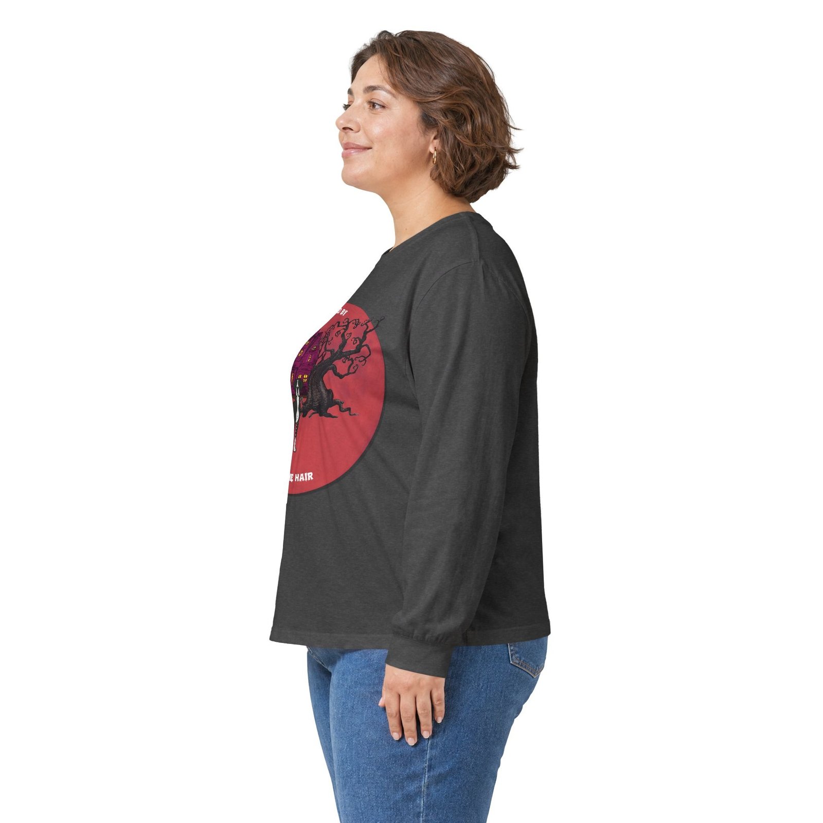 Mantle Great Dane up to 5xl - Haunted by Dane Hair Unisex Long Sleeve Tee - Image 40
