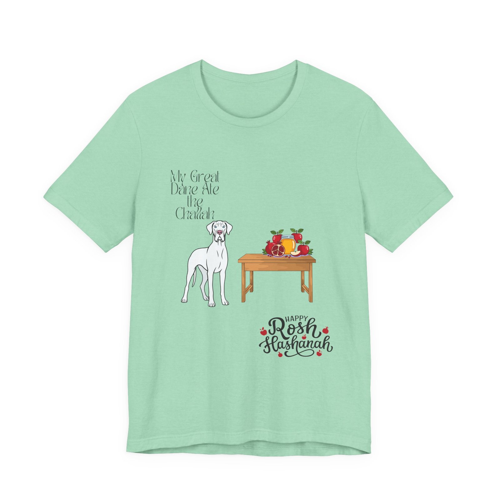 White Great Dane Rosh Hashanah Dog T-Shirt up to 5xl - Image 52
