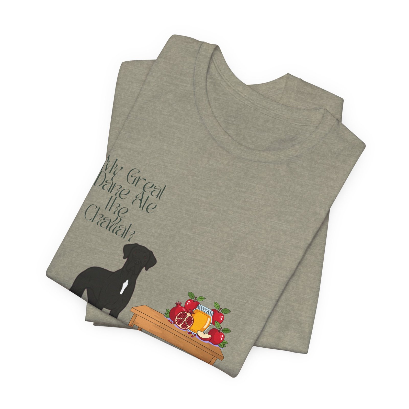 Black with white chest snip Great Dane Rosh Hashanah Dog T-Shirt up to 5xl - Image 18