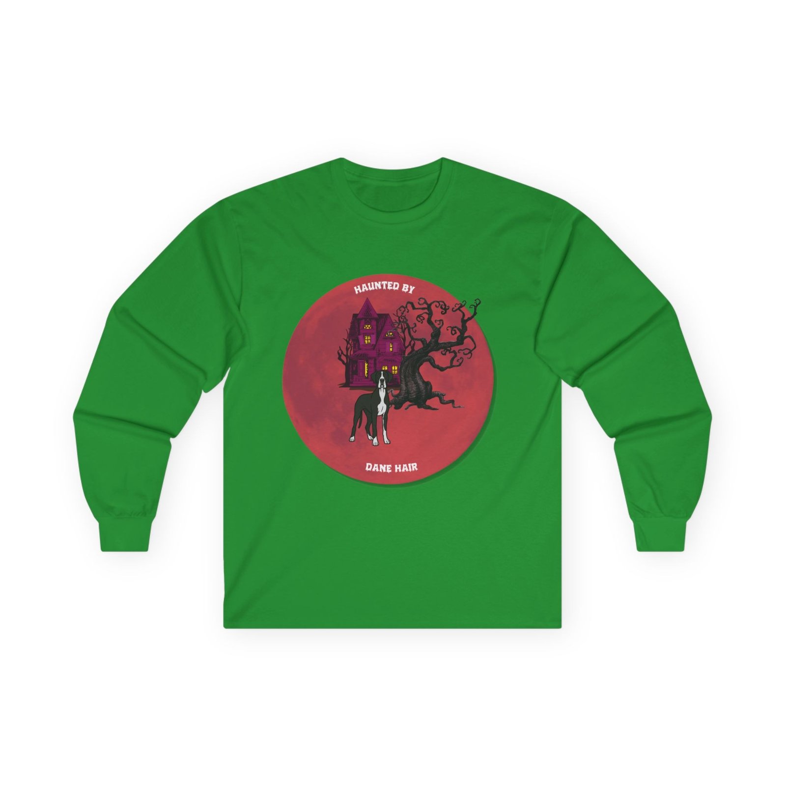 Mantle Great Dane up to 5xl - Haunted by Dane Hair Unisex Long Sleeve Tee - Image 33