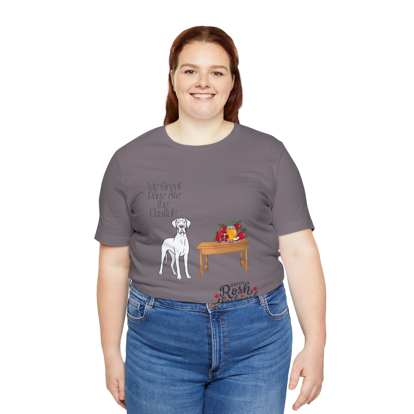White Great Dane Rosh Hashanah Dog T-Shirt up to 5xl - Image 31