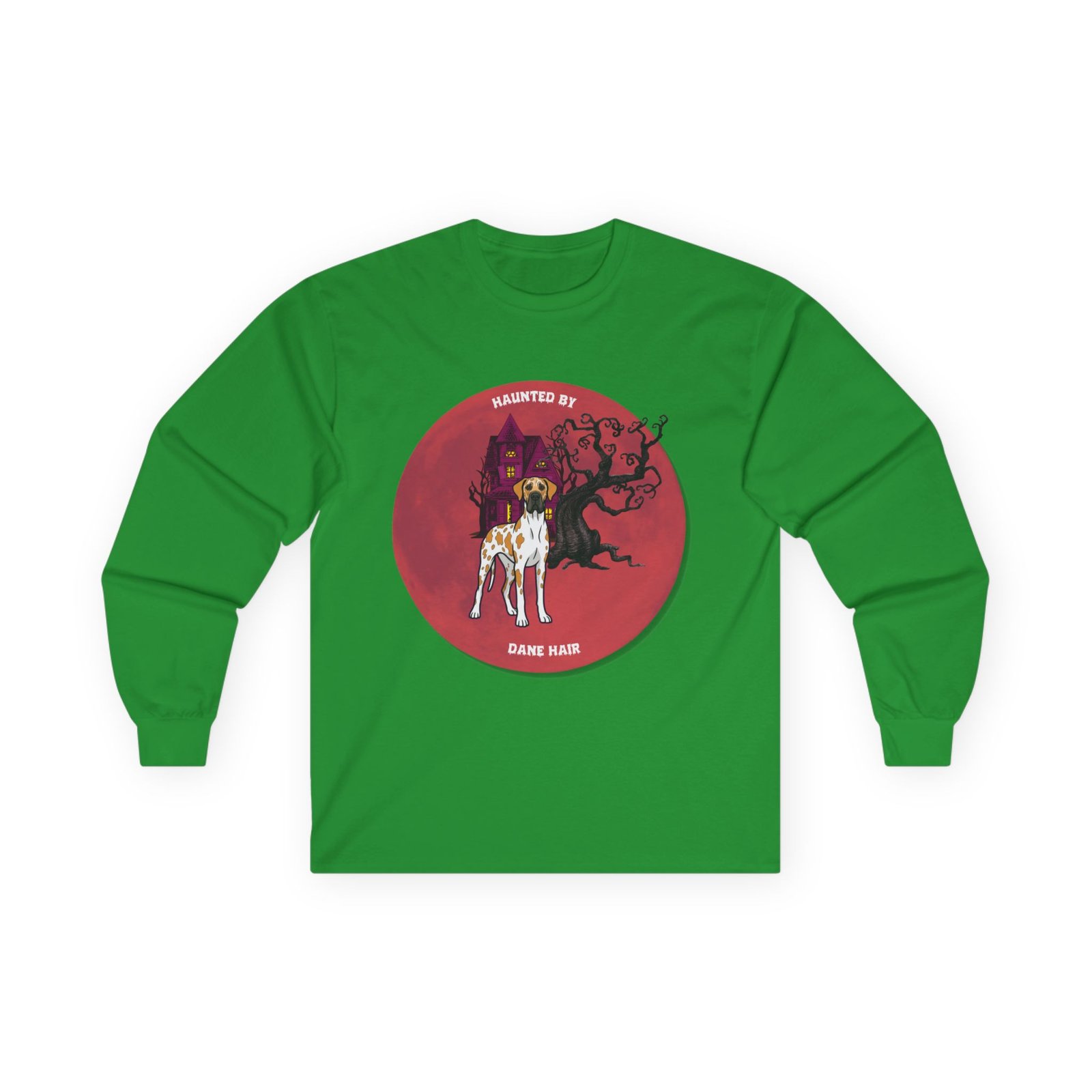 Fawnequin Great Dane up to 5xl - Haunted by Dane Hair Unisex Long Sleeve Tee - Image 37