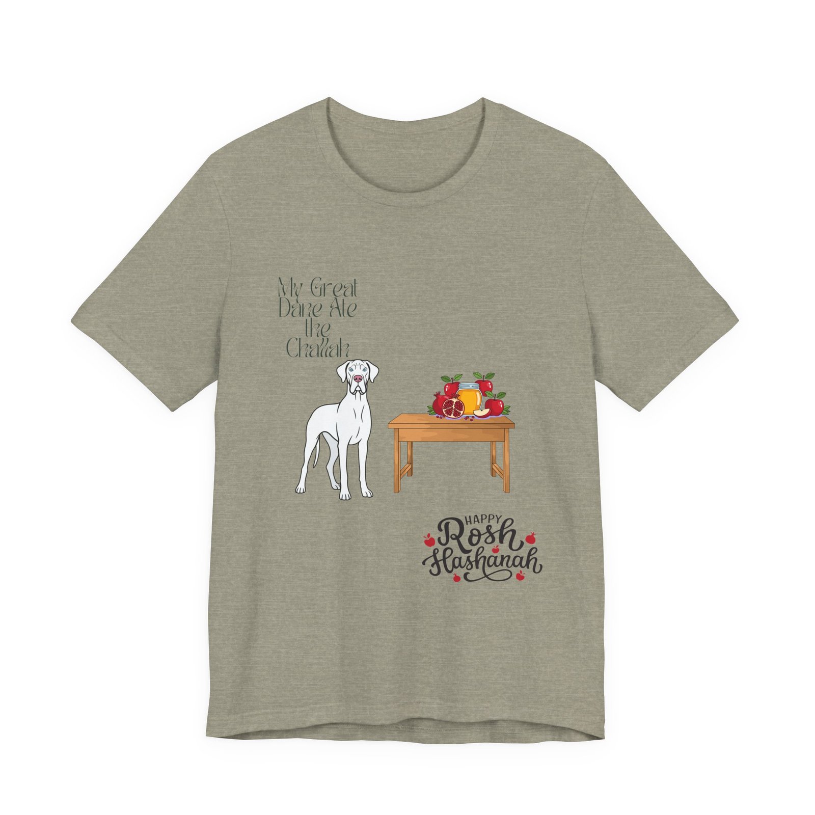 White Great Dane Rosh Hashanah Dog T-Shirt up to 5xl - Image 20