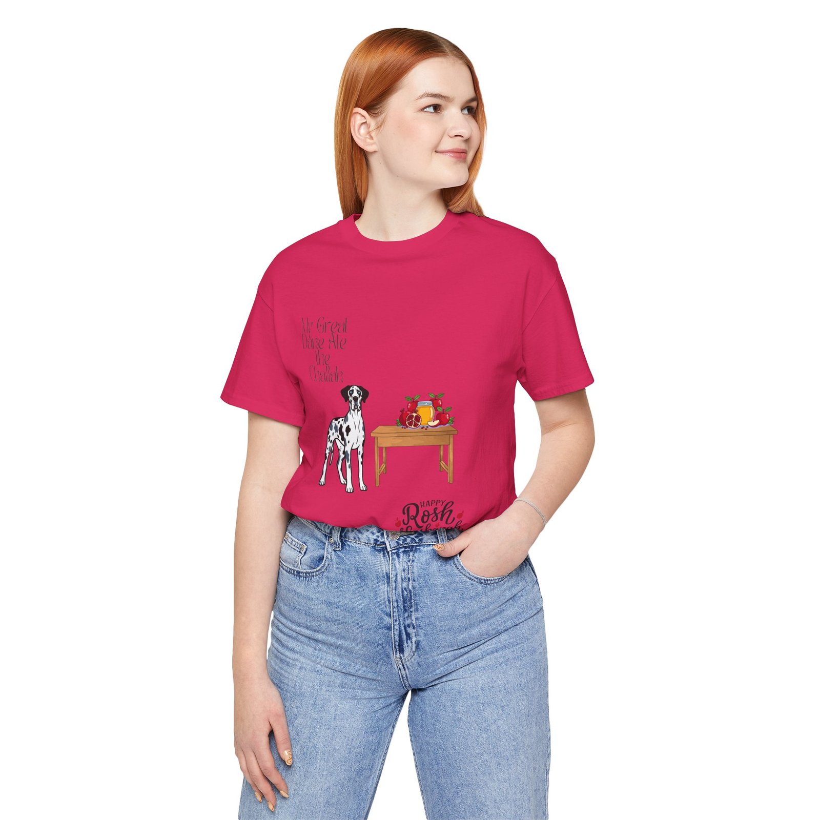 Merelquin with blue eyes Great Dane Rosh Hashanah Dog T-Shirt up to 5xl - Image 54