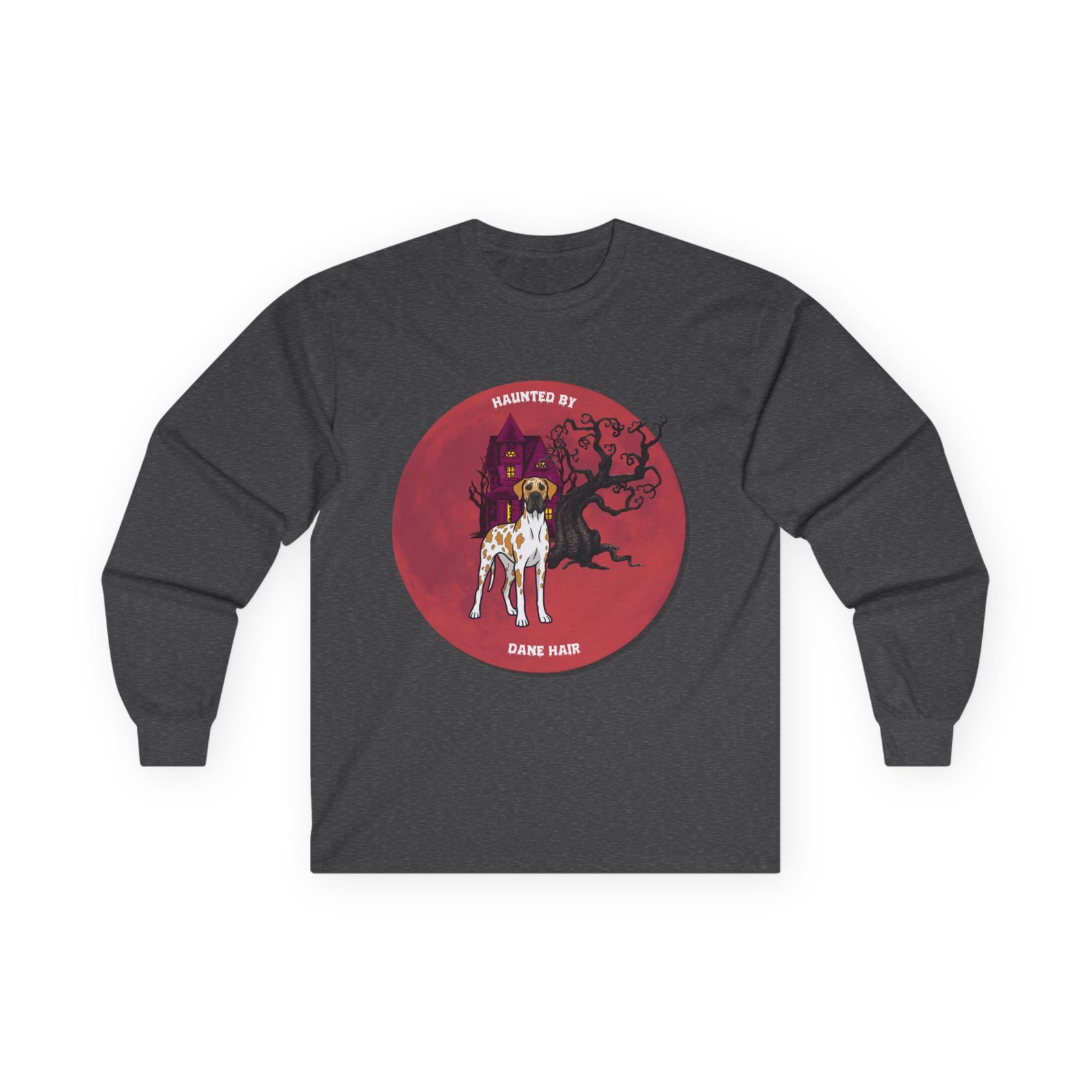 Fawnequin Great Dane up to 5xl - Haunted by Dane Hair Unisex Long Sleeve Tee - Image 41