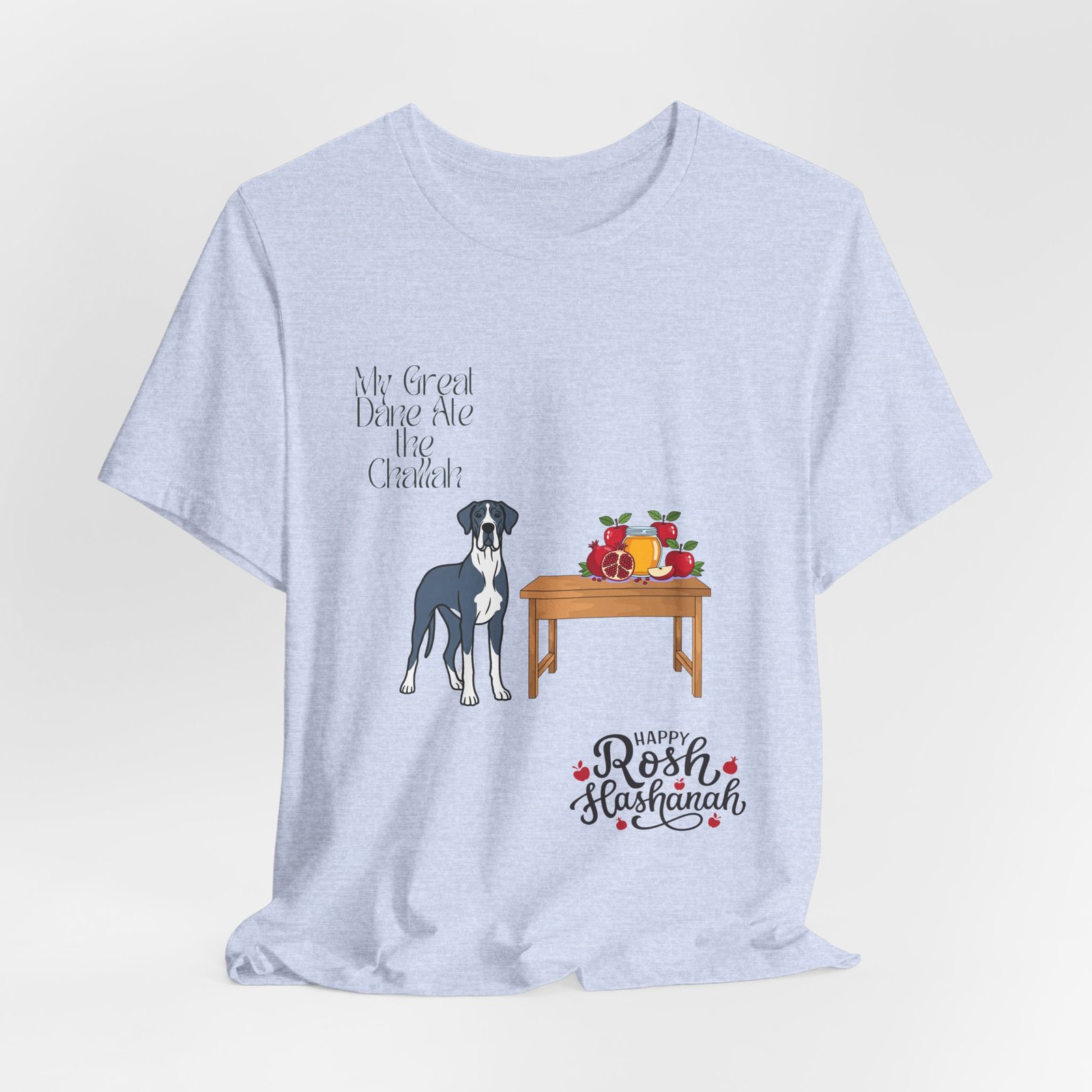 Blue Mantle Great Dane Rosh Hashanah Dog T-Shirt up to 5xl - Image 40