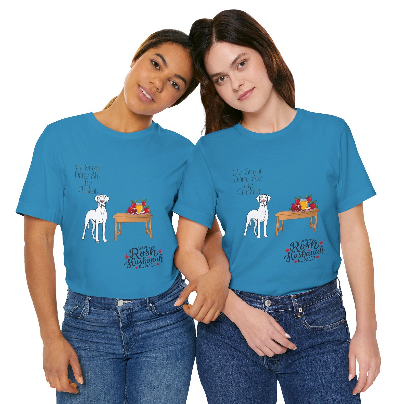 White Great Dane Rosh Hashanah Dog T-Shirt up to 5xl - Image 61