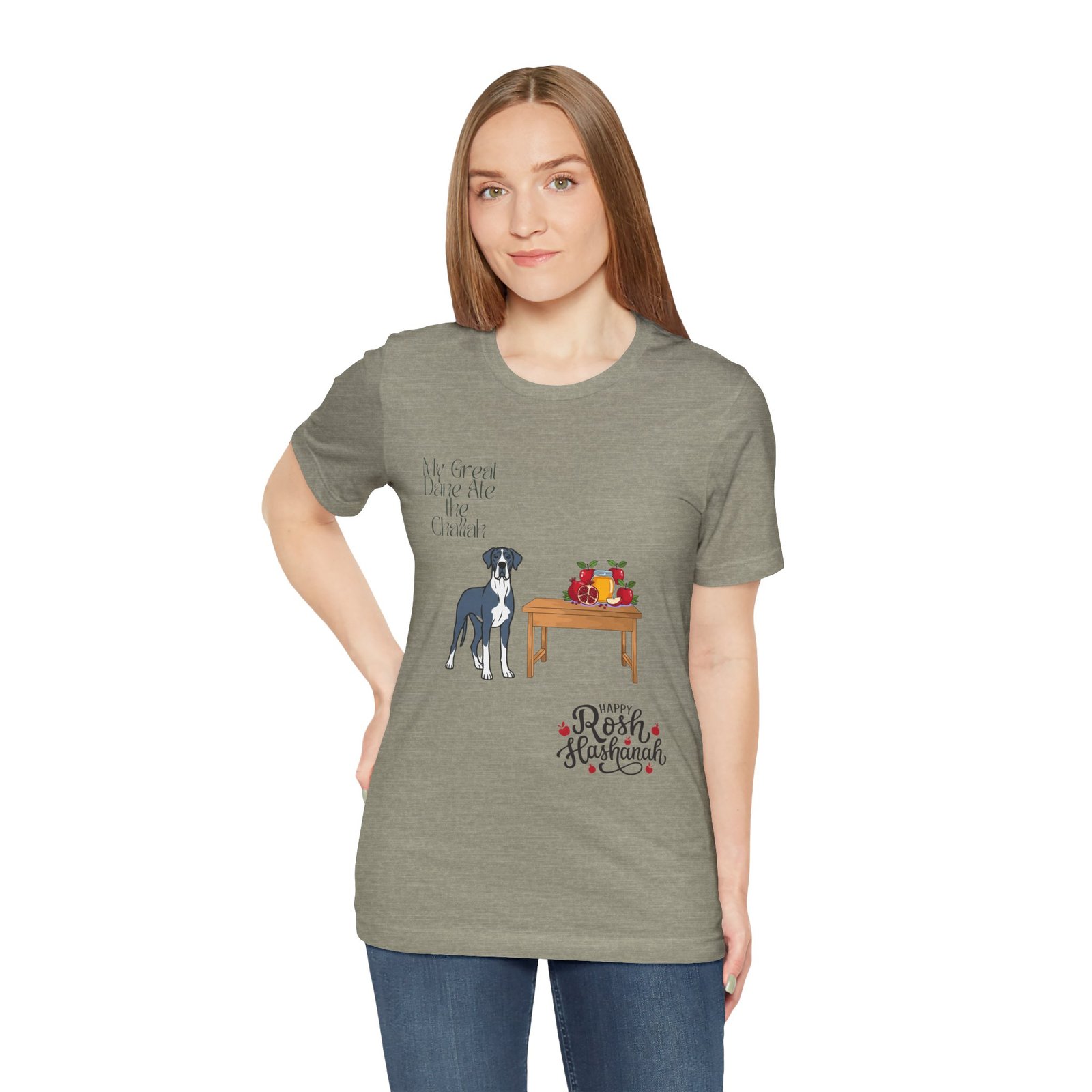 Blue Mantle Great Dane Rosh Hashanah Dog T-Shirt up to 5xl