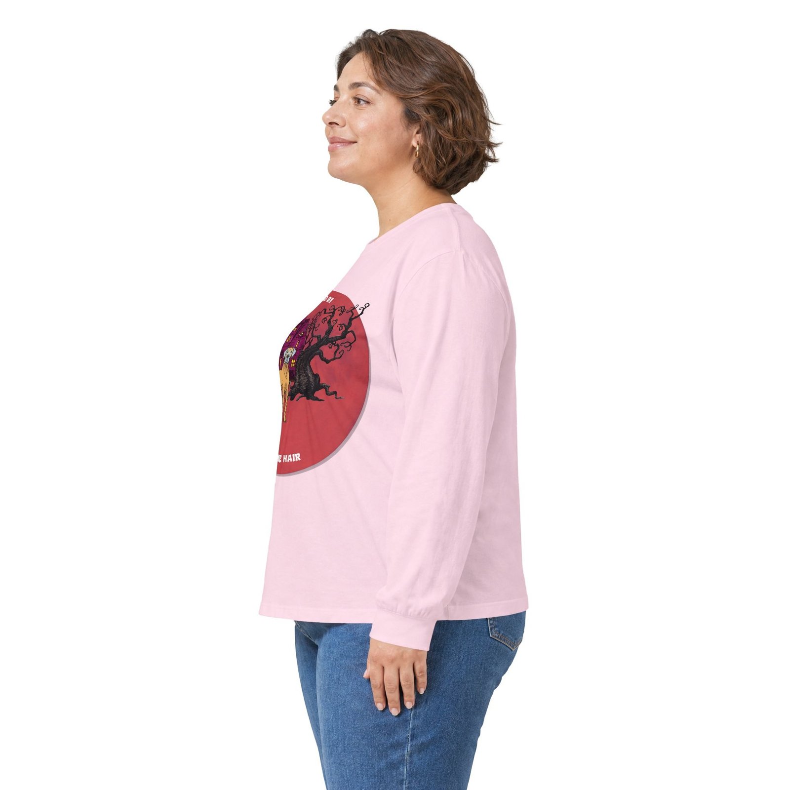 Blue Fawn Great Dane up to 5xl - Haunted by Dane Hair Unisex Long Sleeve Tee - Image 64