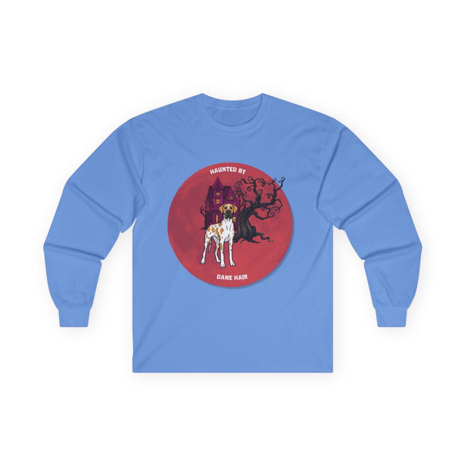 Fawnequin Great Dane up to 5xl - Haunted by Dane Hair Unisex Long Sleeve Tee - Image 49