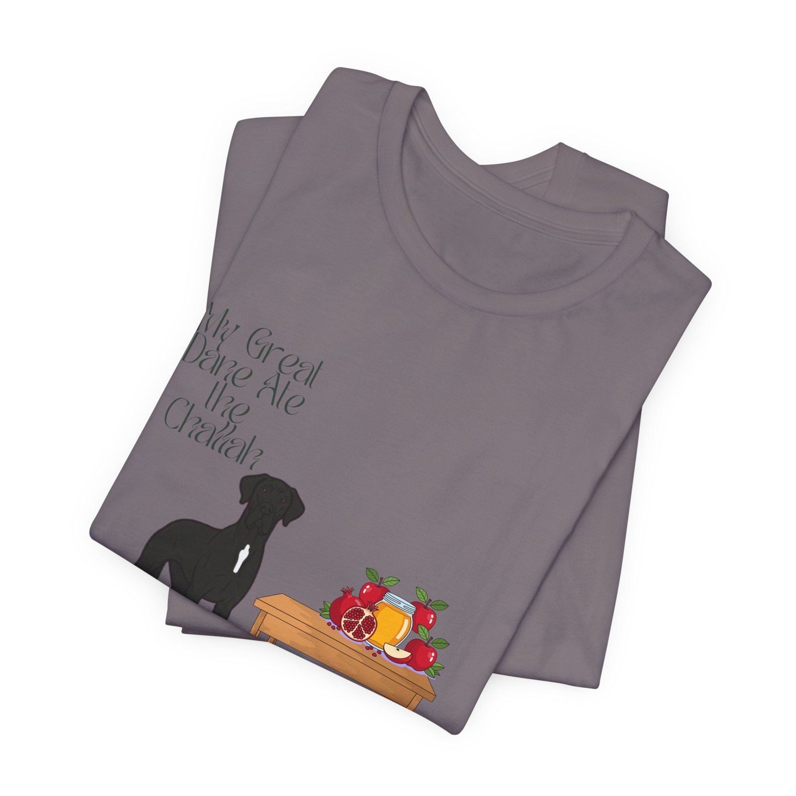 Black with white chest snip Great Dane Rosh Hashanah Dog T-Shirt up to 5xl - Image 58
