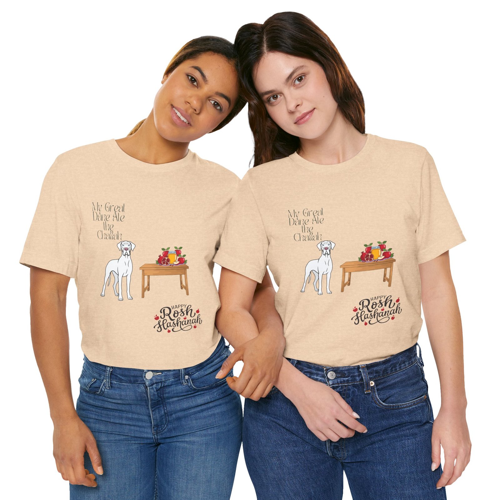 White Great Dane Rosh Hashanah Dog T-Shirt up to 5xl - Image 41