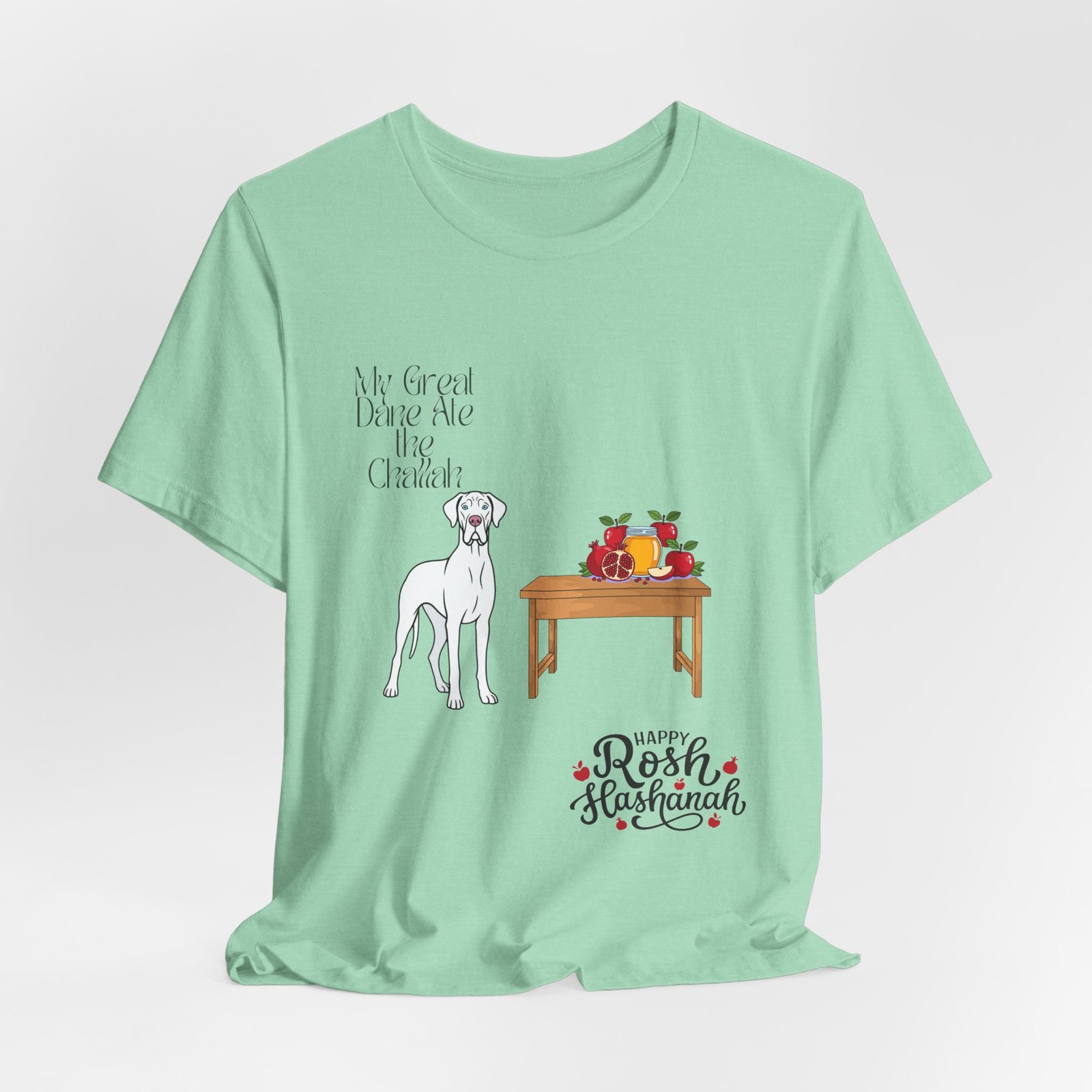 White Great Dane Rosh Hashanah Dog T-Shirt up to 5xl - Image 55