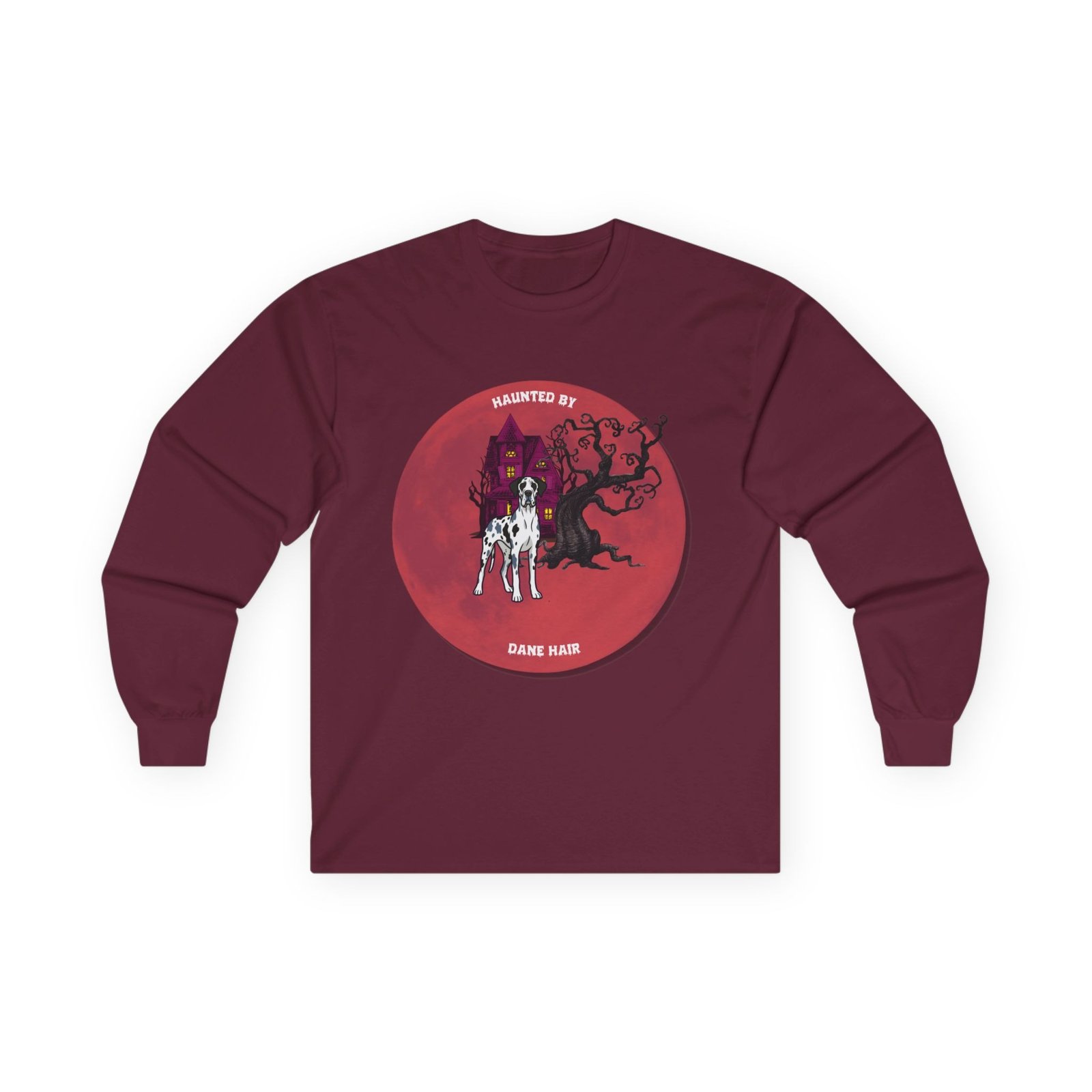 Merelquin Great Dane up to 5xl - Haunted by Dane Hair Unisex Long Sleeve Tee - Image 5