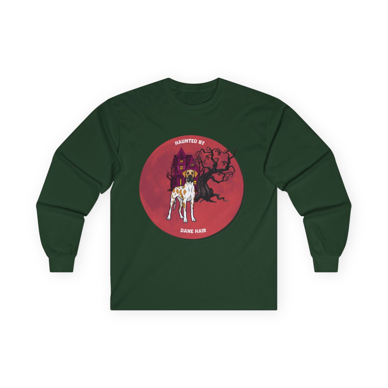 Fawnequin Great Dane up to 5xl - Haunted by Dane Hair Unisex Long Sleeve Tee - Image 33