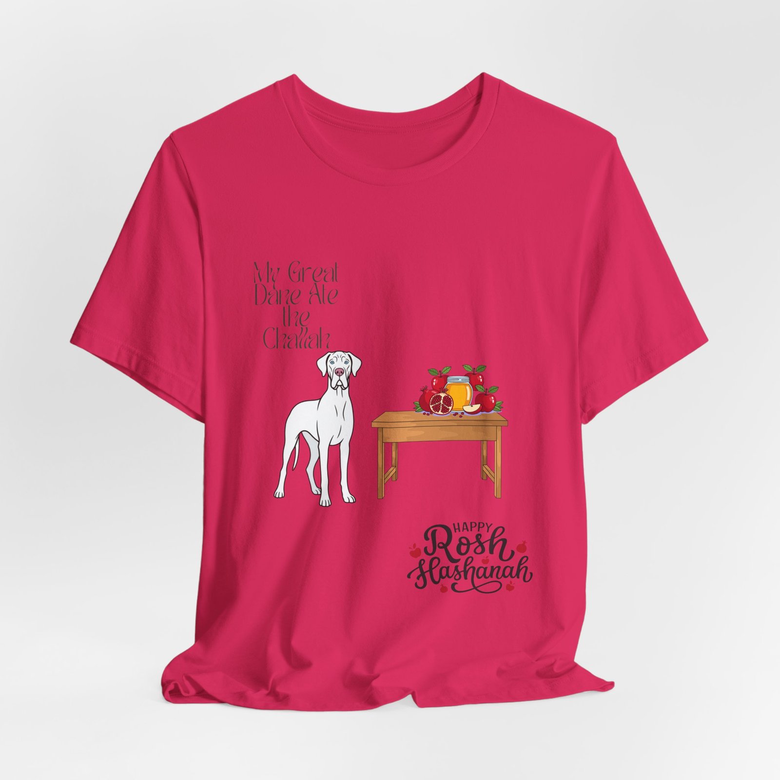 White Great Dane Rosh Hashanah Dog T-Shirt up to 5xl - Image 37