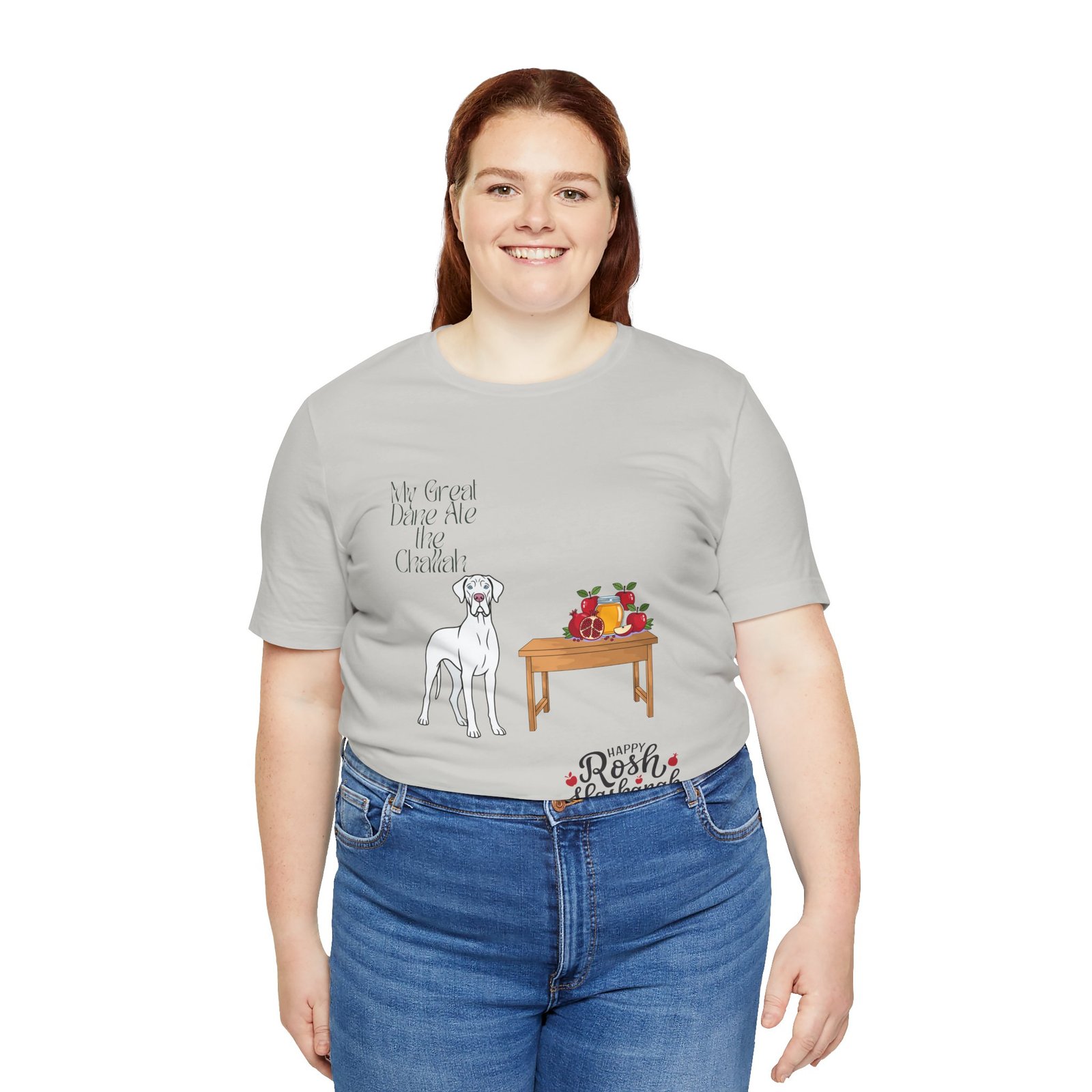 White Great Dane Rosh Hashanah Dog T-Shirt up to 5xl - Image 17