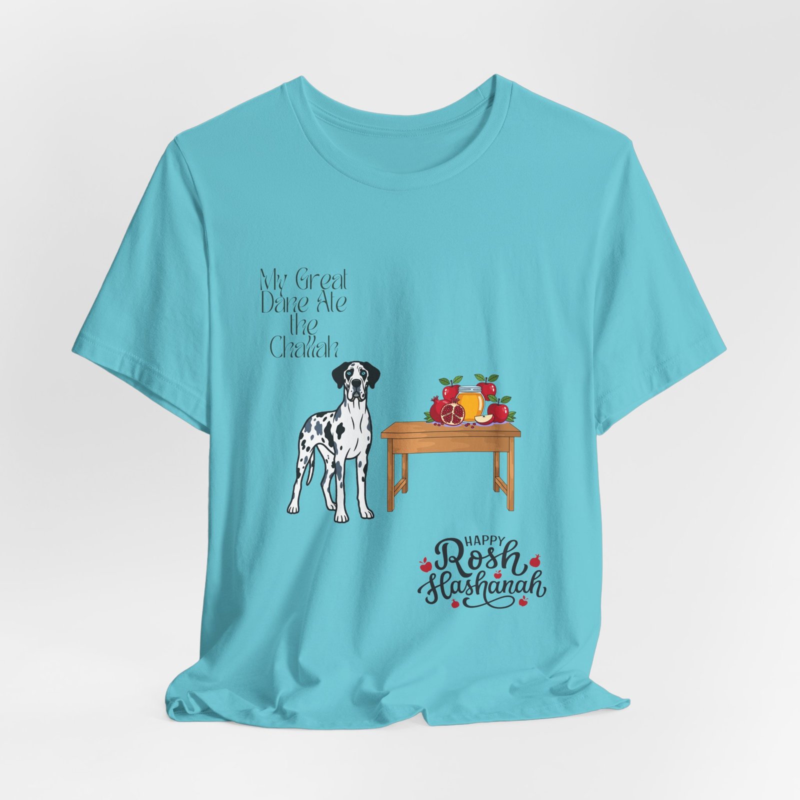 Merelquin with blue eyes Great Dane Rosh Hashanah Dog T-Shirt up to 5xl - Image 68