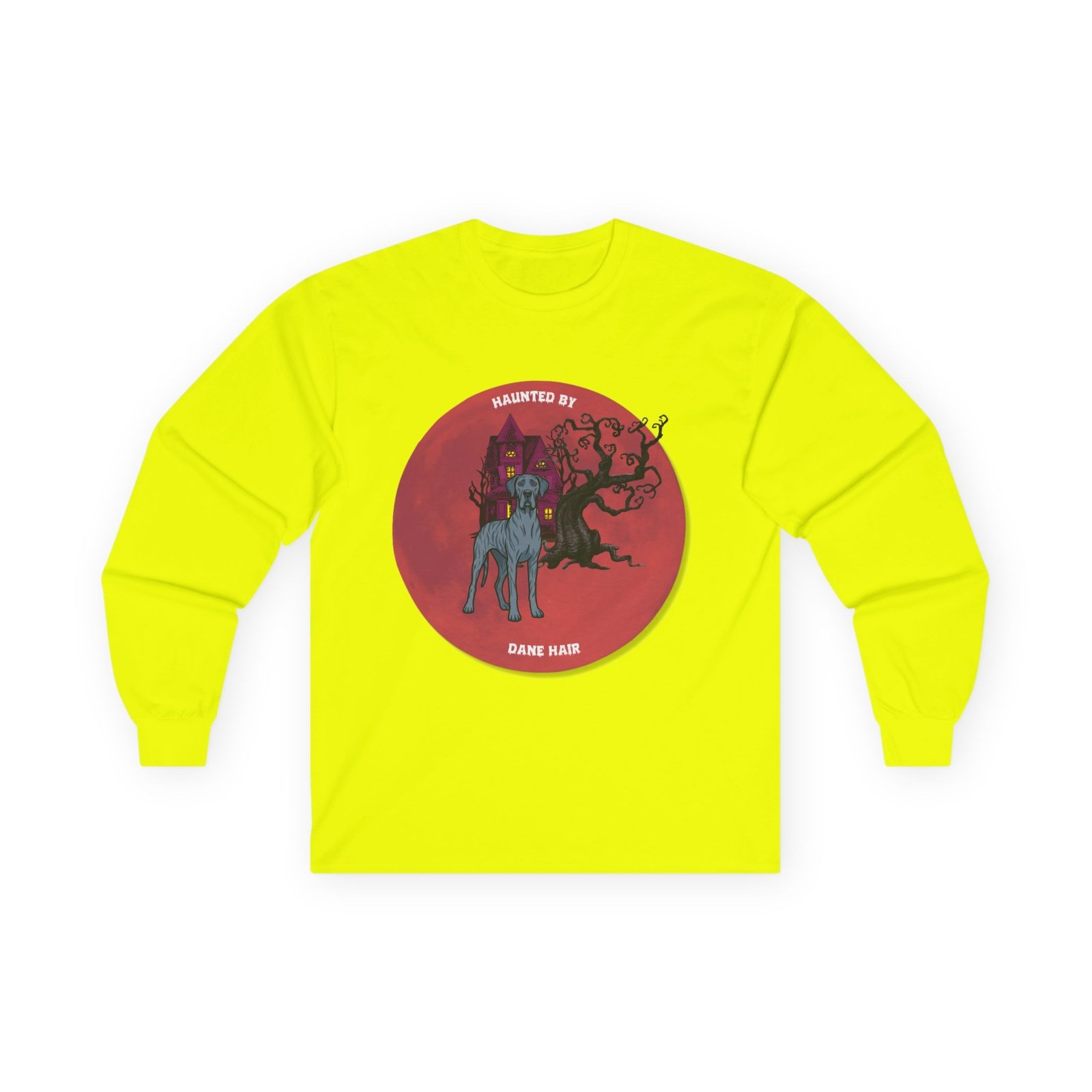 Blue Brindle Great Dane up to 5xl - Haunted by Dane Hair Unisex Long Sleeve Tee - Image 25