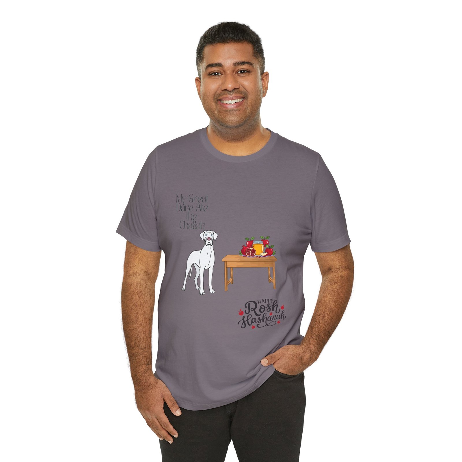 White Great Dane Rosh Hashanah Dog T-Shirt up to 5xl - Image 32