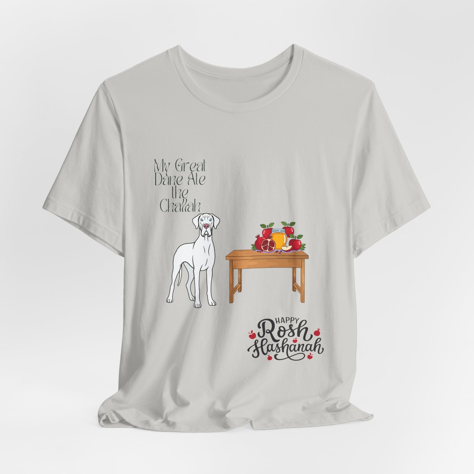White Great Dane Rosh Hashanah Dog T-Shirt up to 5xl - Image 16