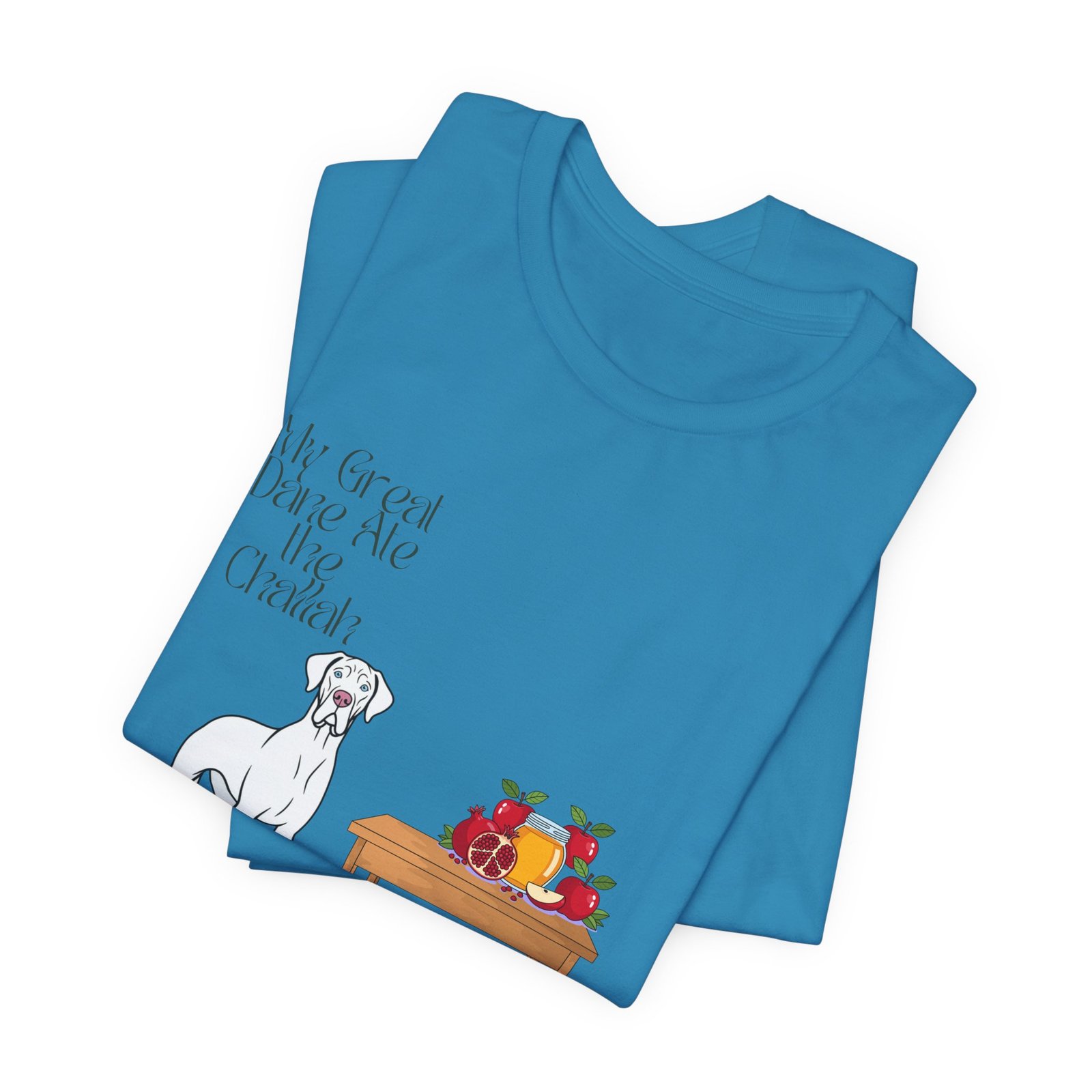 White Great Dane Rosh Hashanah Dog T-Shirt up to 5xl - Image 59