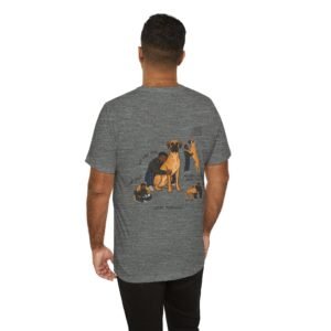 Fawn Great Dane African-American Man Illustrated Tee — "Men + Great Danes" Graphic T-Shirt