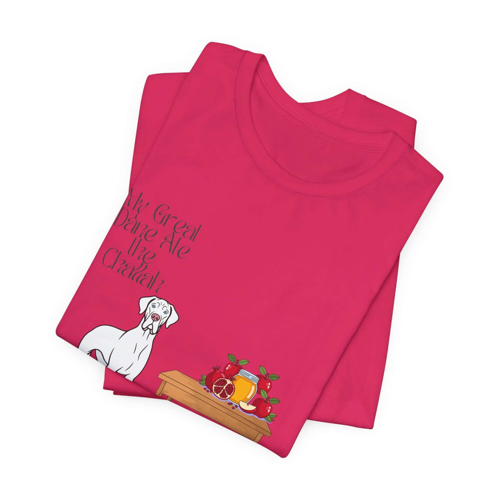 White Great Dane Rosh Hashanah Dog T-Shirt up to 5xl - Image 36