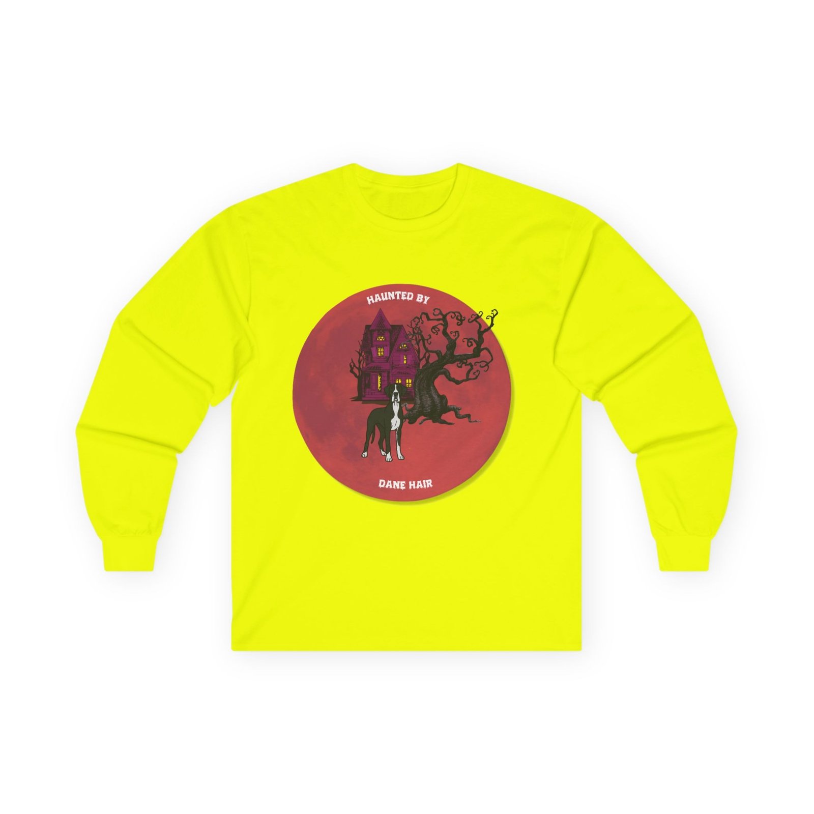 Mantle Great Dane up to 5xl - Haunted by Dane Hair Unisex Long Sleeve Tee - Image 25