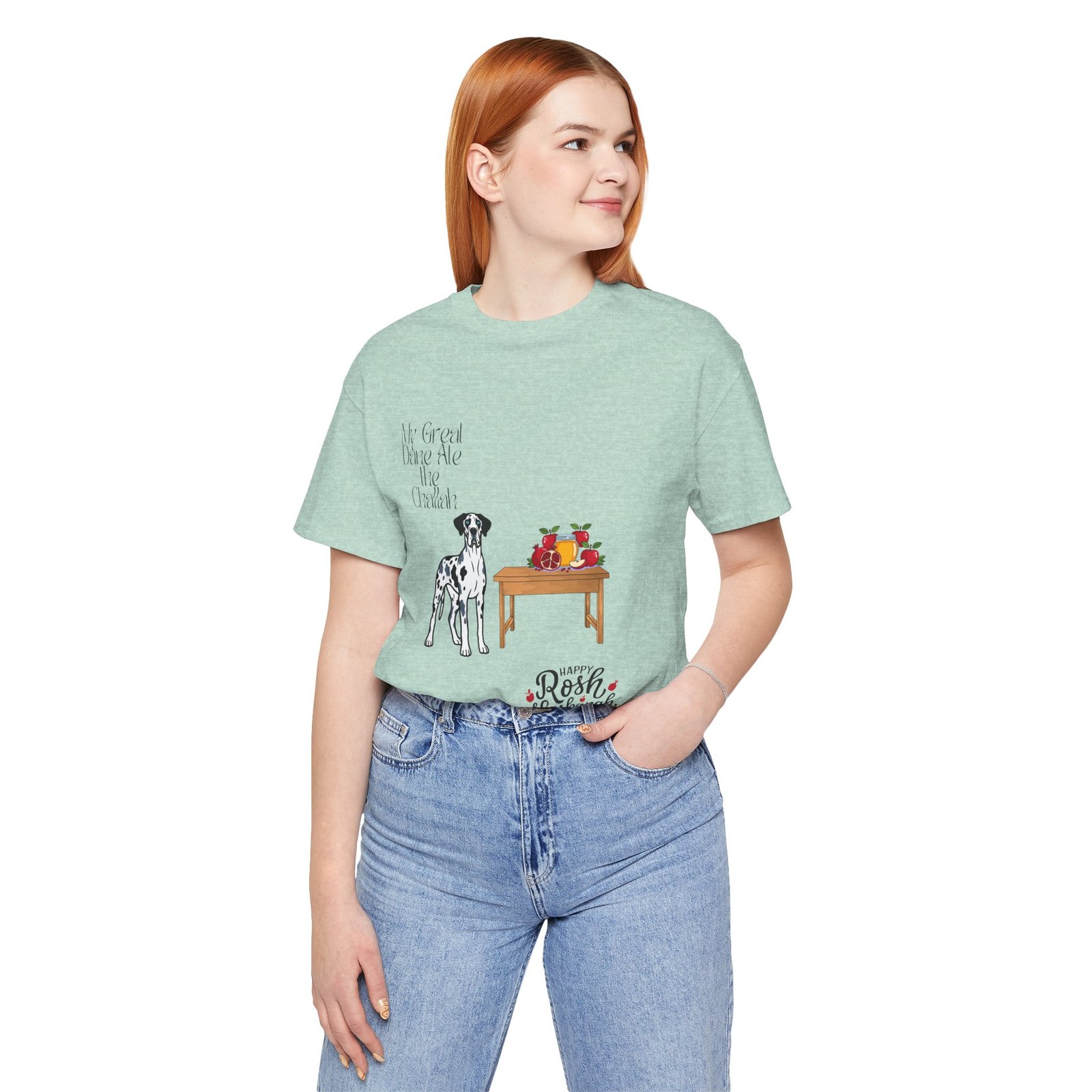 Merelquin with blue eyes Great Dane Rosh Hashanah Dog T-Shirt up to 5xl - Image 64