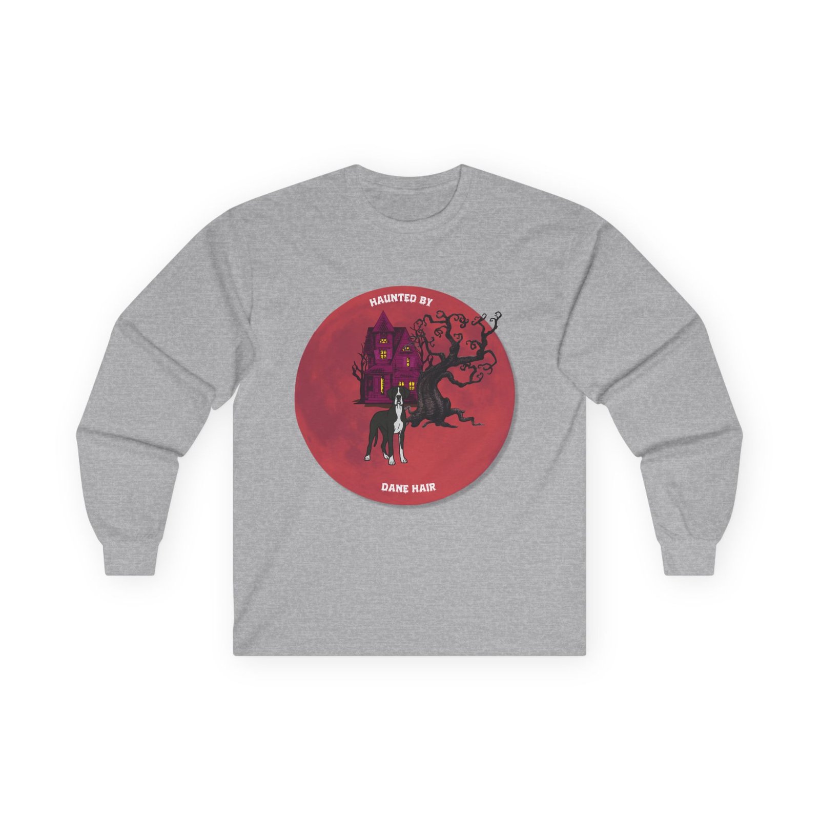 Mantle Great Dane up to 5xl - Haunted by Dane Hair Unisex Long Sleeve Tee - Image 13