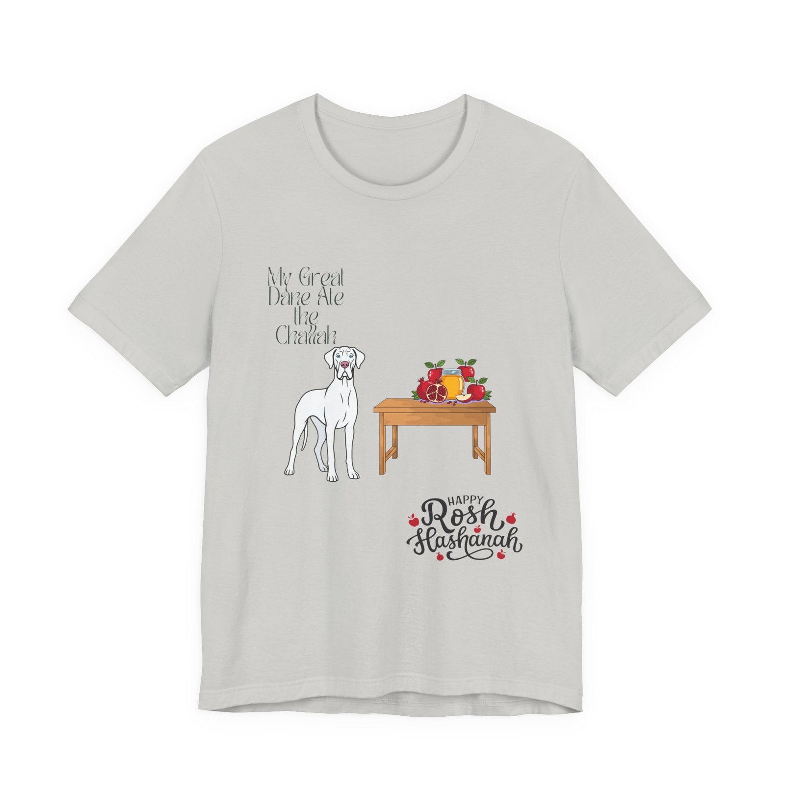 White Great Dane Rosh Hashanah Dog T-Shirt up to 5xl - Image 13