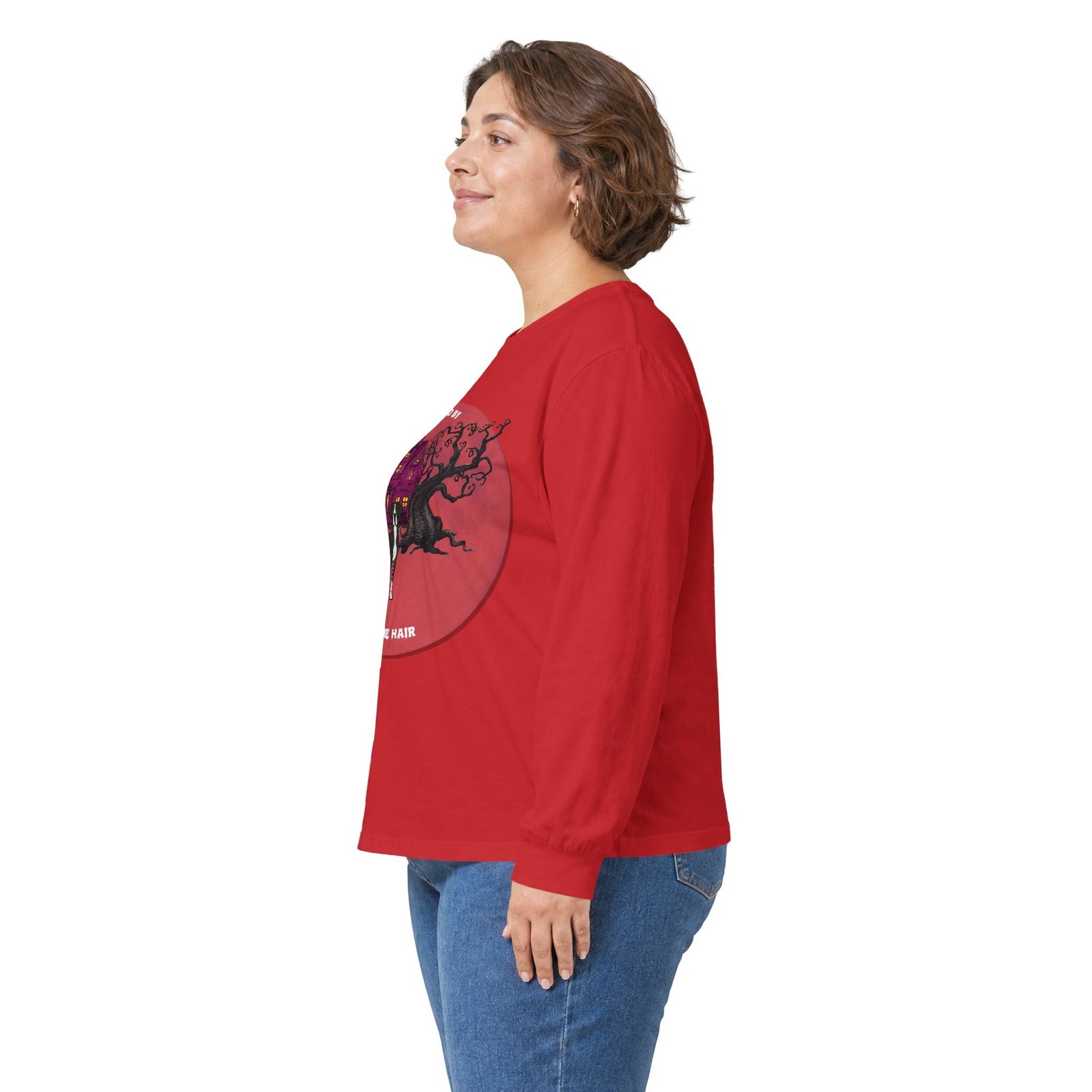 Mantle Great Dane up to 5xl - Haunted by Dane Hair Unisex Long Sleeve Tee - Image 68