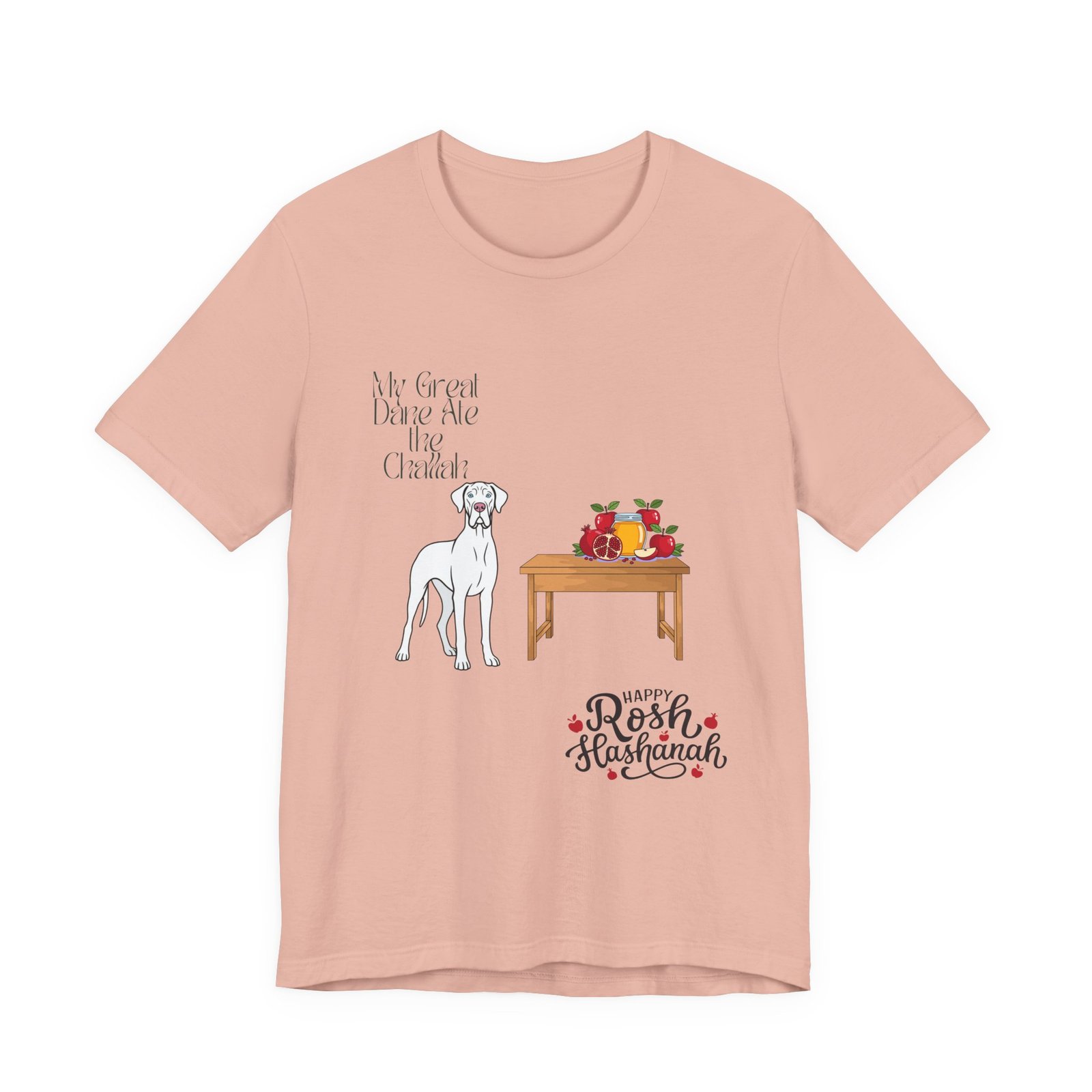 White Great Dane Rosh Hashanah Dog T-Shirt up to 5xl - Image 42
