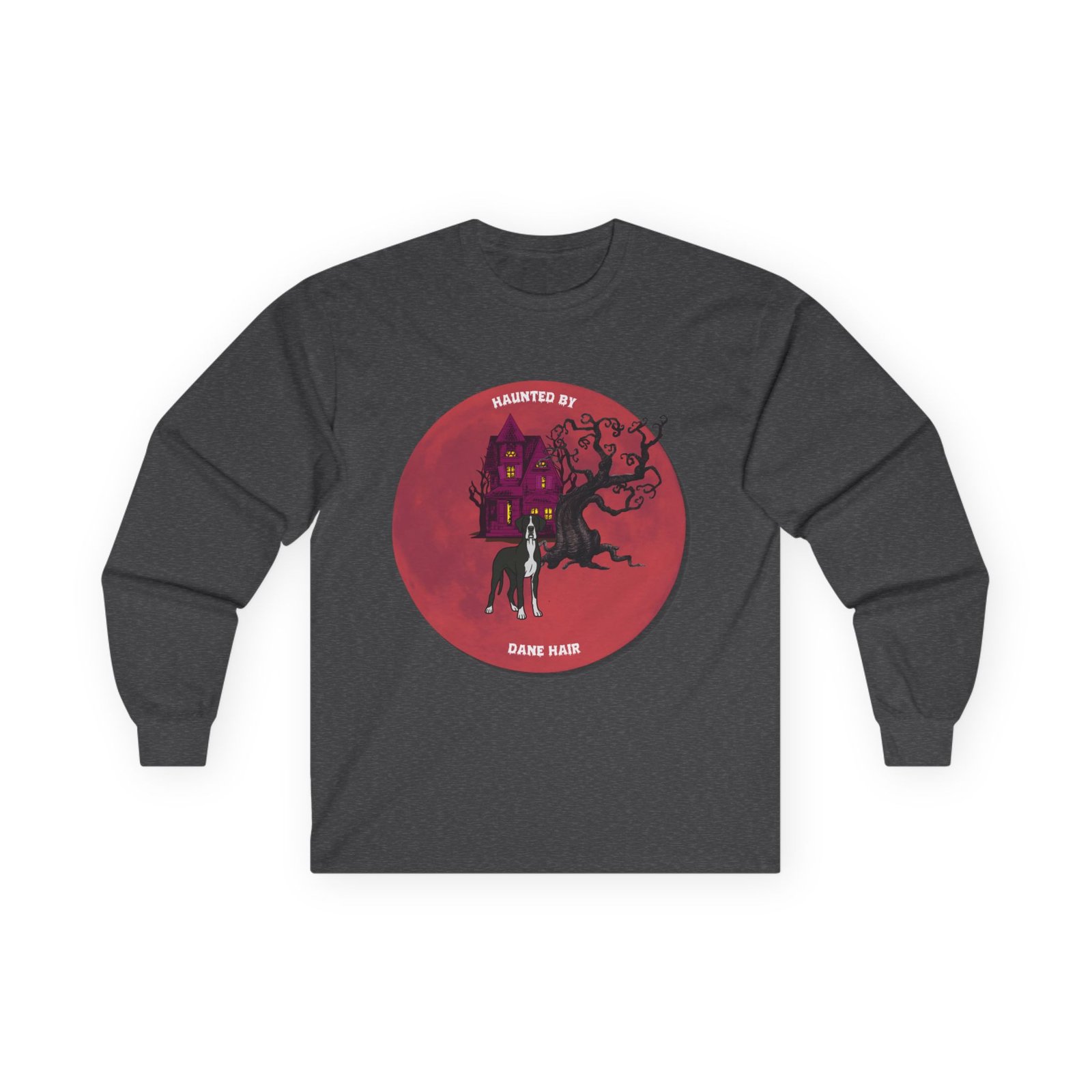 Mantle Great Dane up to 5xl - Haunted by Dane Hair Unisex Long Sleeve Tee - Image 37