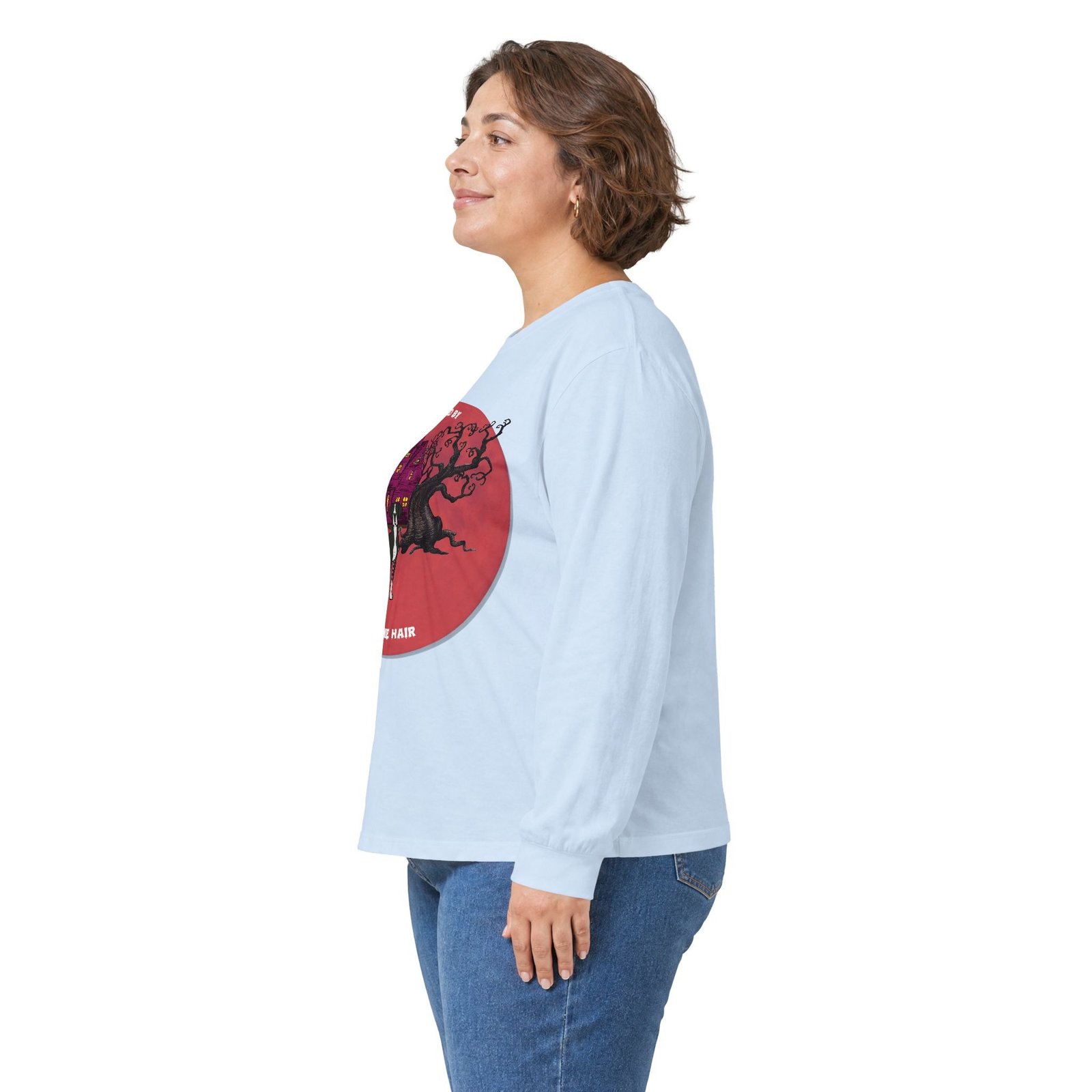 Mantle Great Dane up to 5xl - Haunted by Dane Hair Unisex Long Sleeve Tee - Image 44