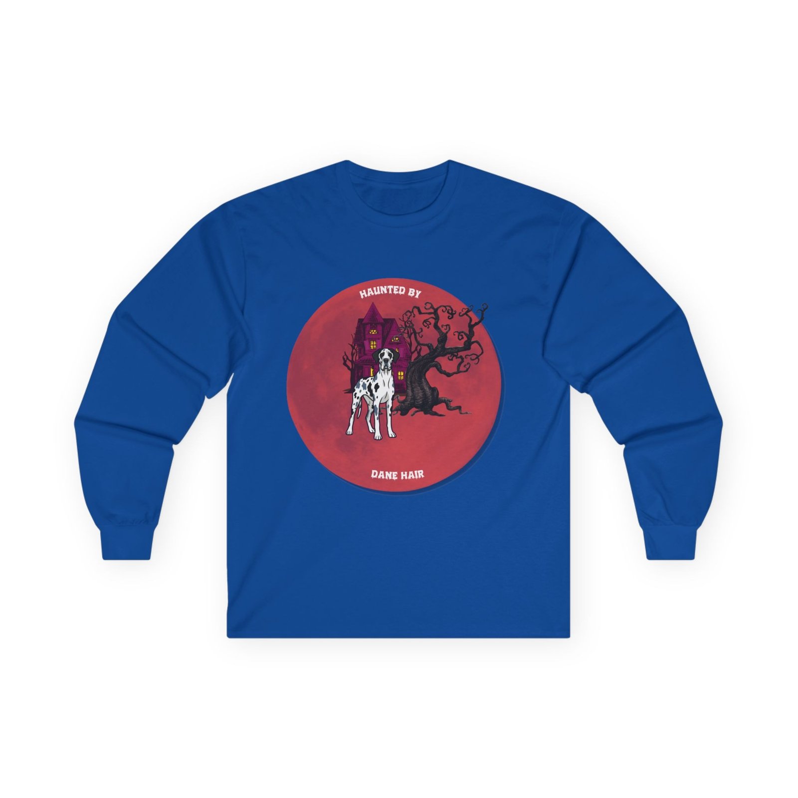 Merelquin Great Dane up to 5xl - Haunted by Dane Hair Unisex Long Sleeve Tee - Image 49