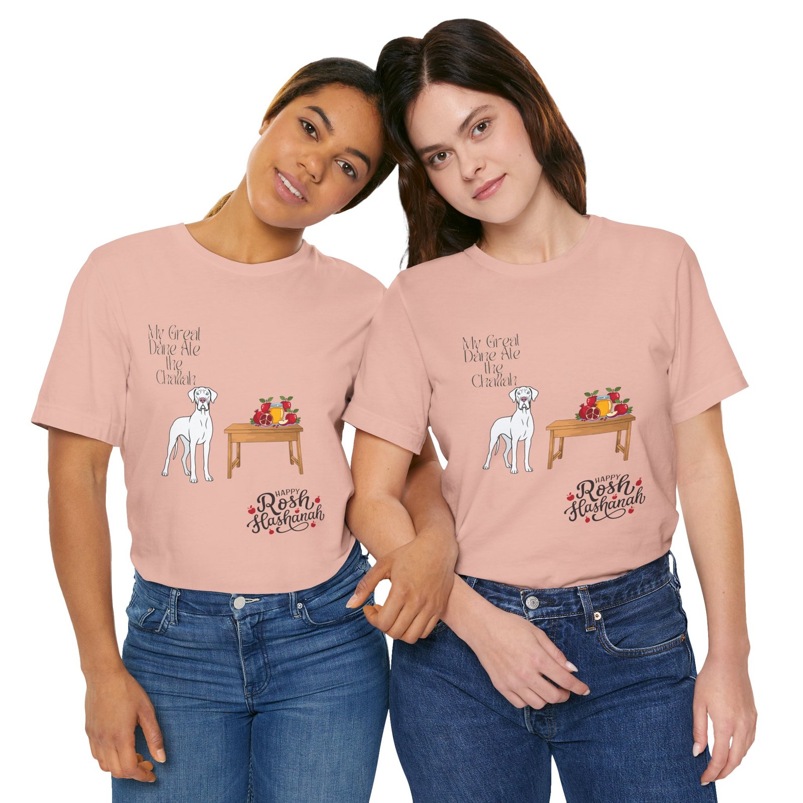 White Great Dane Rosh Hashanah Dog T-Shirt up to 5xl - Image 46