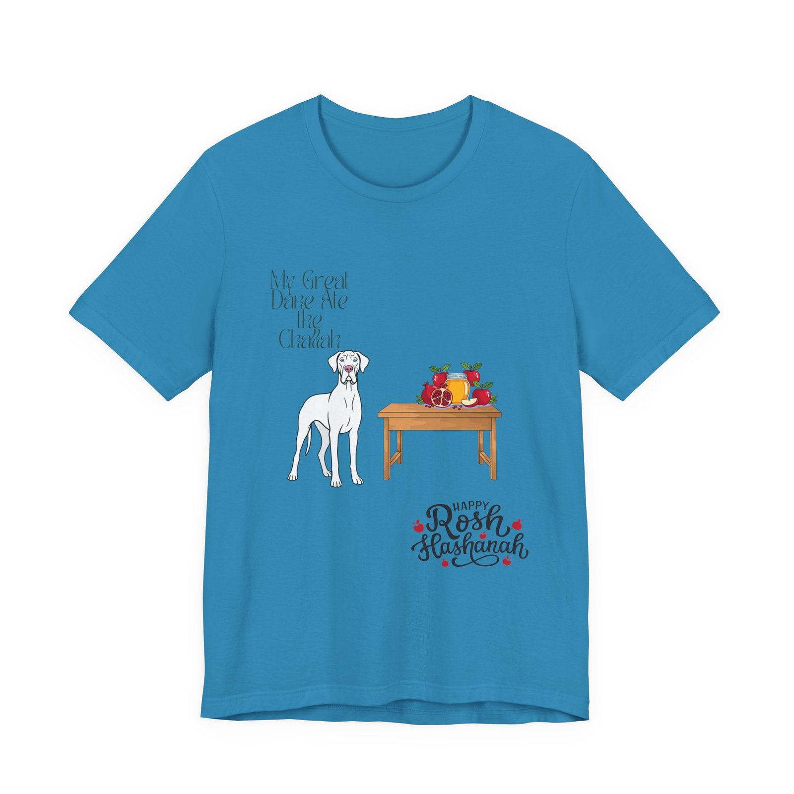 White Great Dane Rosh Hashanah Dog T-Shirt up to 5xl - Image 57