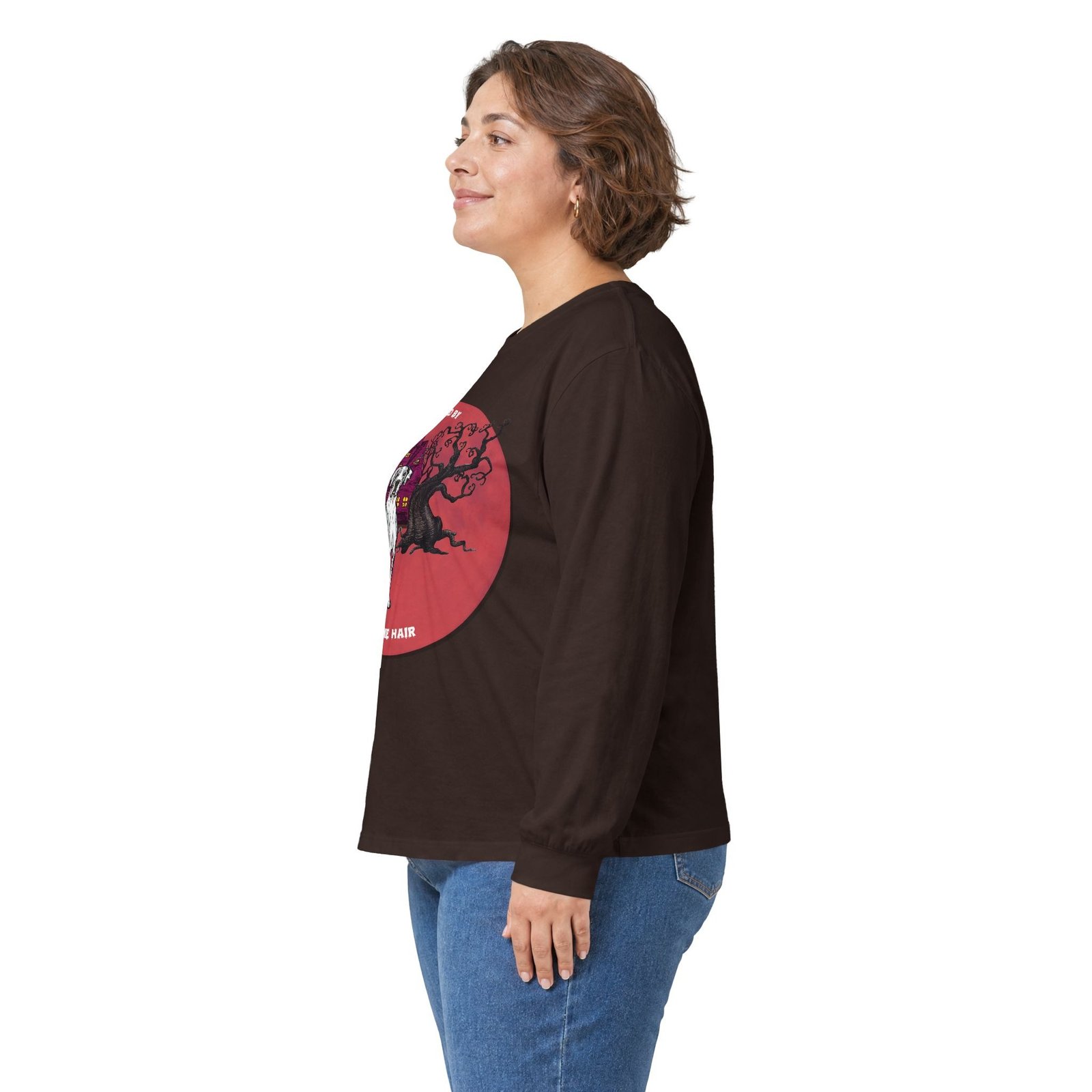 Merlequin with white chest Great Dane up to 5xl - Haunted by Dane Hair Unisex Long Sleeve Tee - Image 28