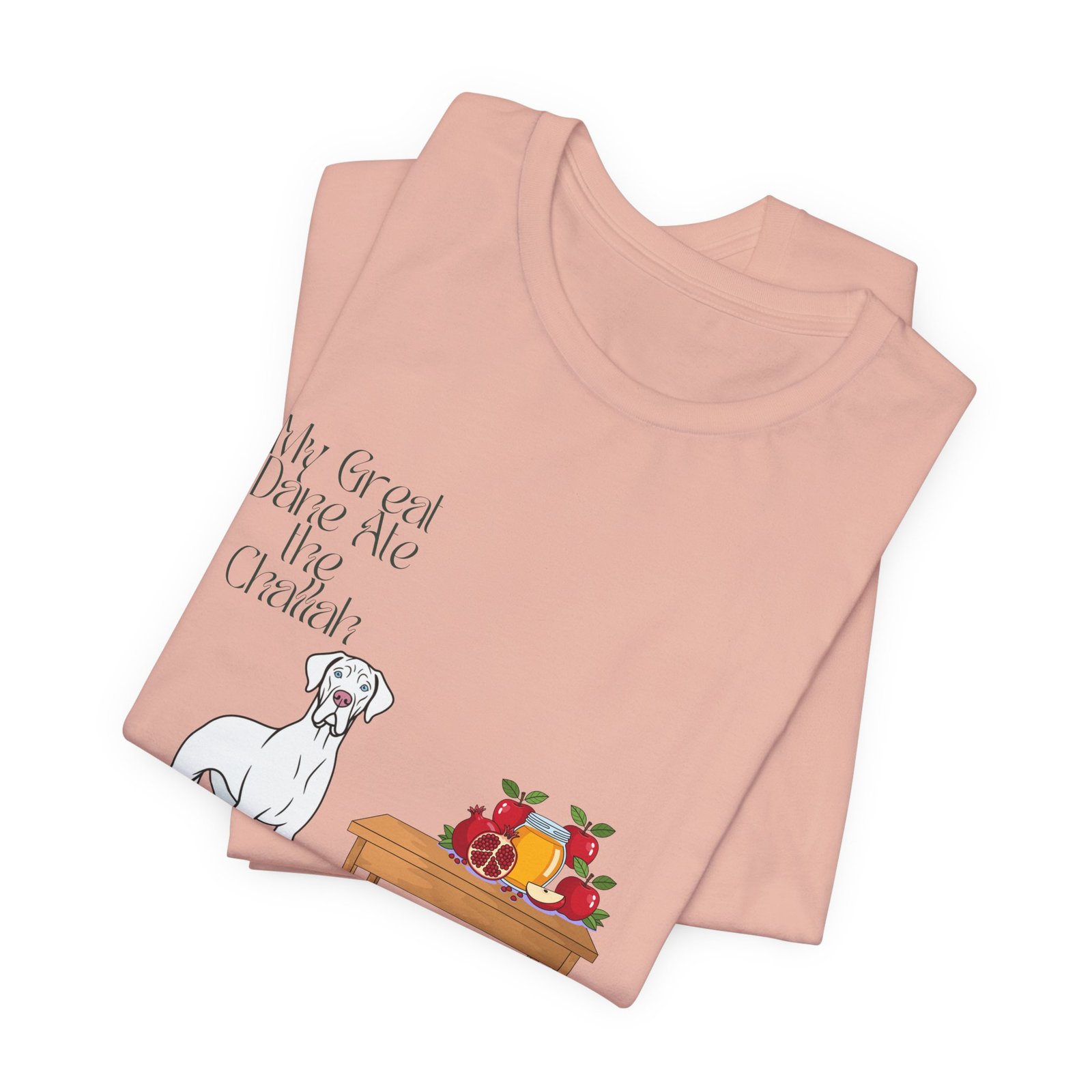White Great Dane Rosh Hashanah Dog T-Shirt up to 5xl - Image 44