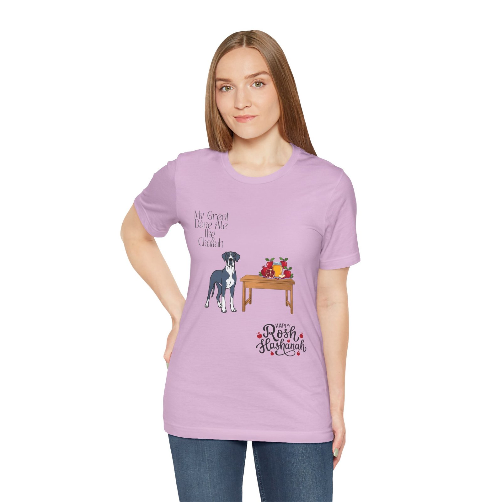 Blue Mantle Great Dane Rosh Hashanah Dog T-Shirt up to 5xl - Image 60