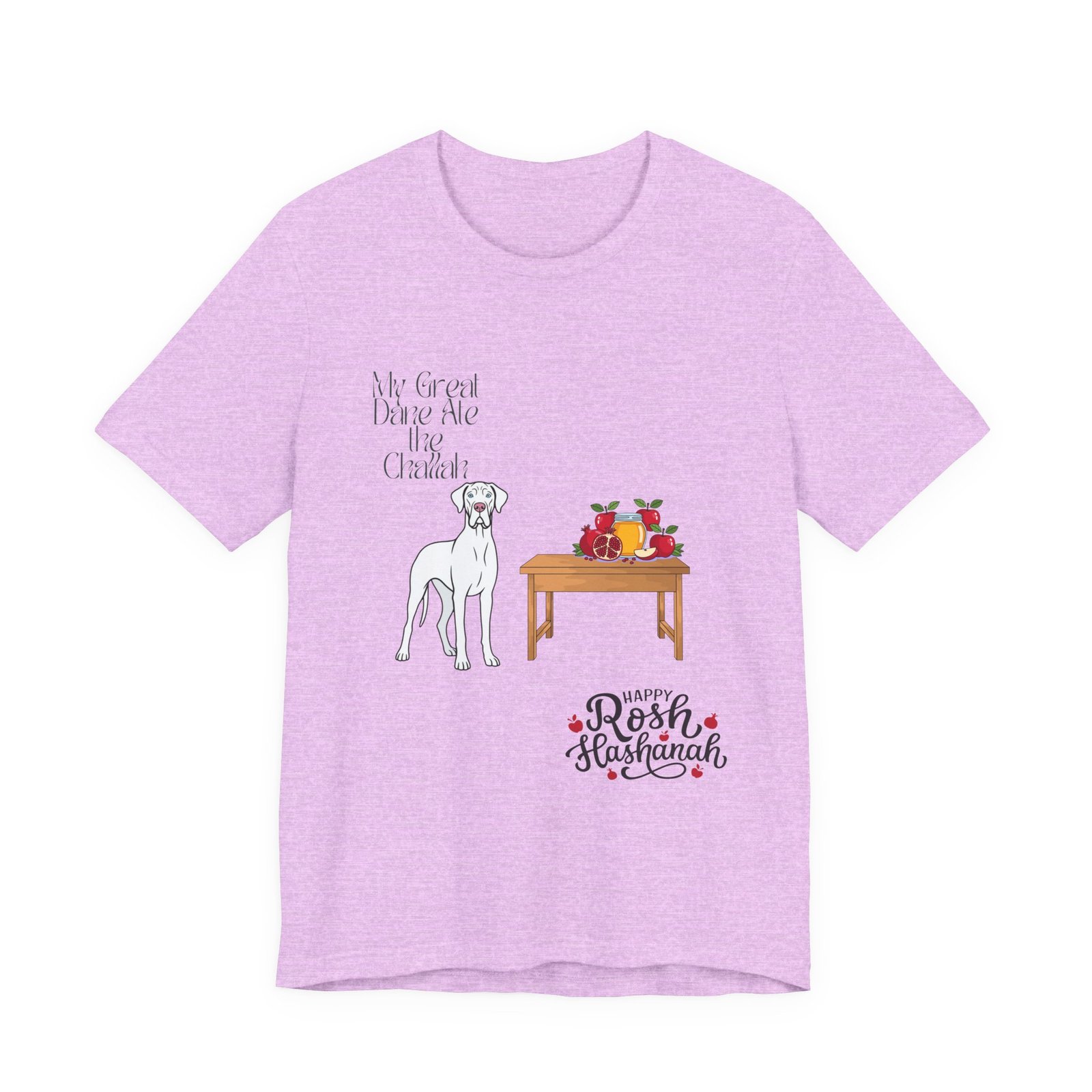 White Great Dane Rosh Hashanah Dog T-Shirt up to 5xl - Image 67